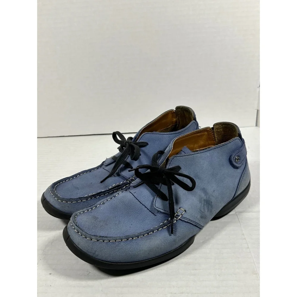 Woodland Blue Nubuck Leather‎ Chukka Boots Mens EU 42 Moc Toe Lace Up Casual